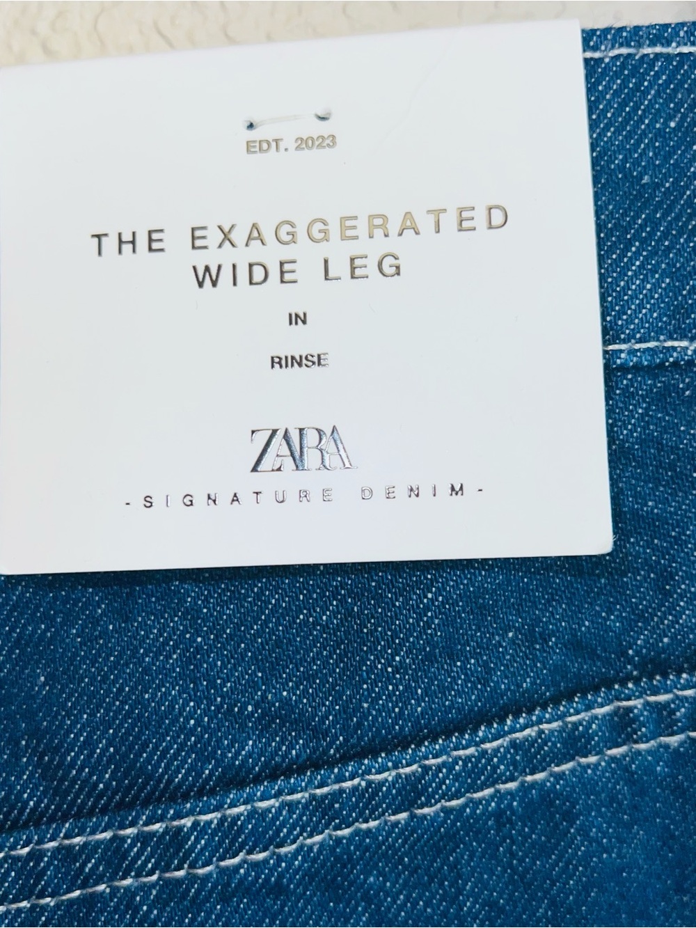 Zara Dark Blue Wide Leg Flare Jeans - Picture 7 of 10